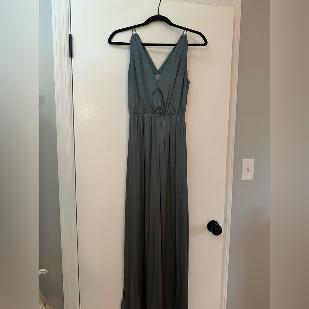 H&M Blue/Grey Sleeveless V-Neck Maxi Dress